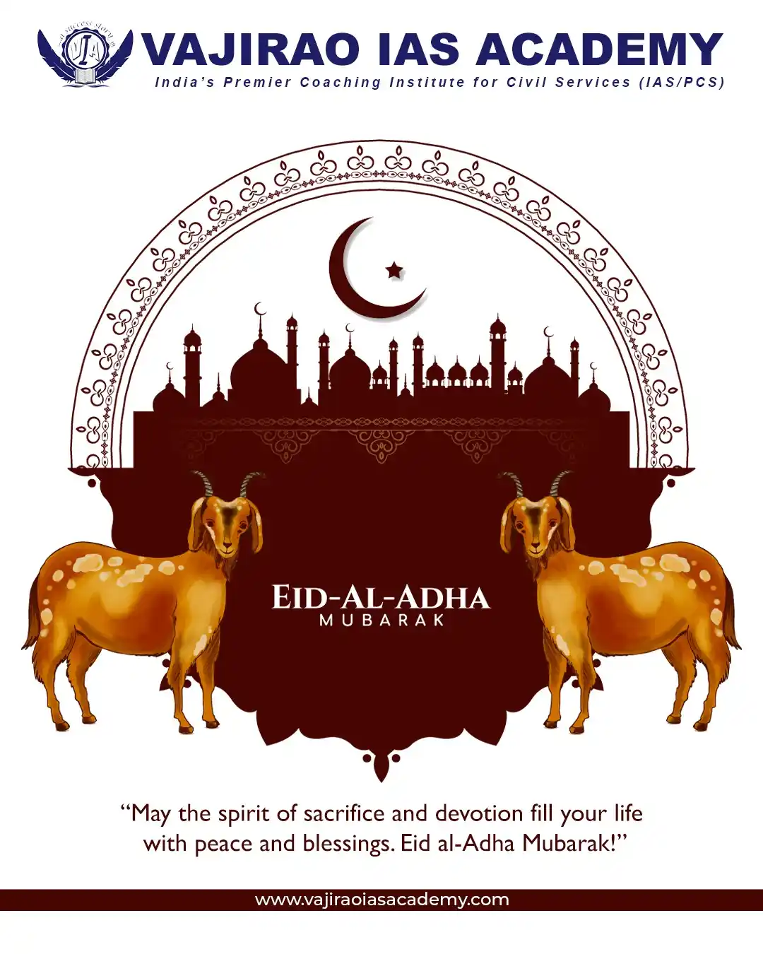 Image from UPSC Current Affairs Updates, Daily Quiz, IAS/UPSC Editorials: 🕌✨ Eid al-Adha Mubarak! May the festival of sacrifice bring peace, de...