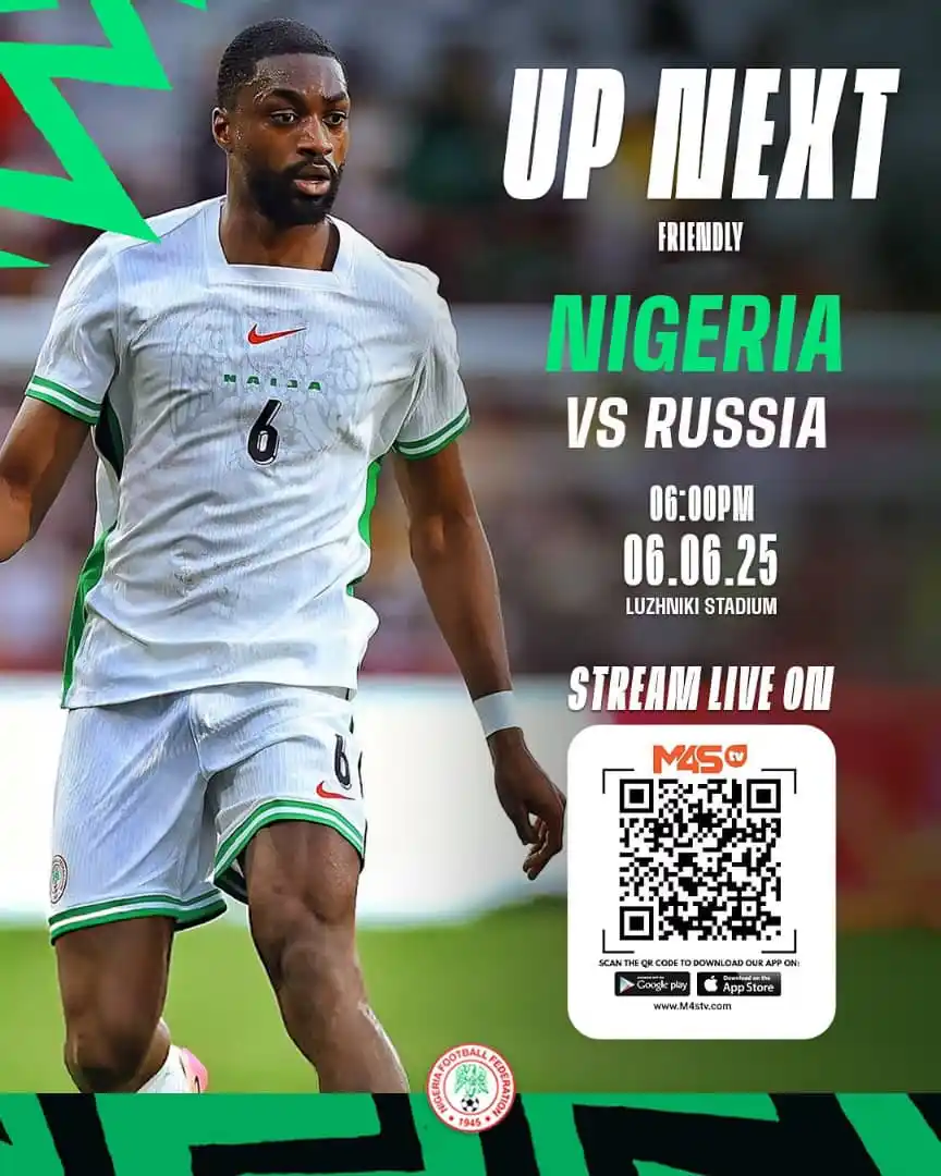 Image from Maiden Football And Sports News Update ⚽: ‼️M A T C H D A Y!‼️ ⚽️ Nigeria 🆚 Russia 🗓 Friday , 6th June 202...