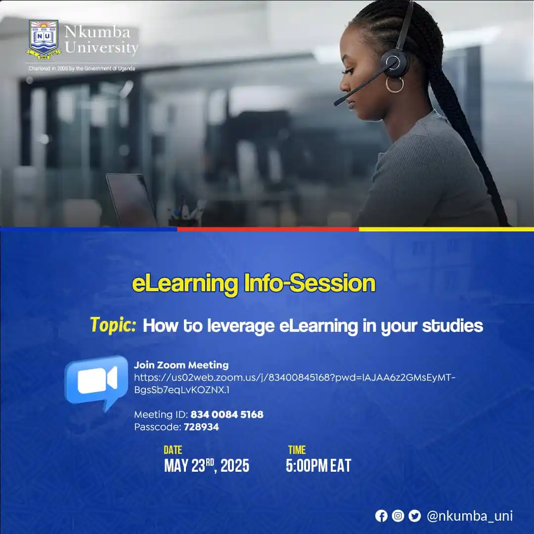 Image from Nkumba University News: Planned eLearning Virtue Info-Session Topic: How to Leverage eLearni...