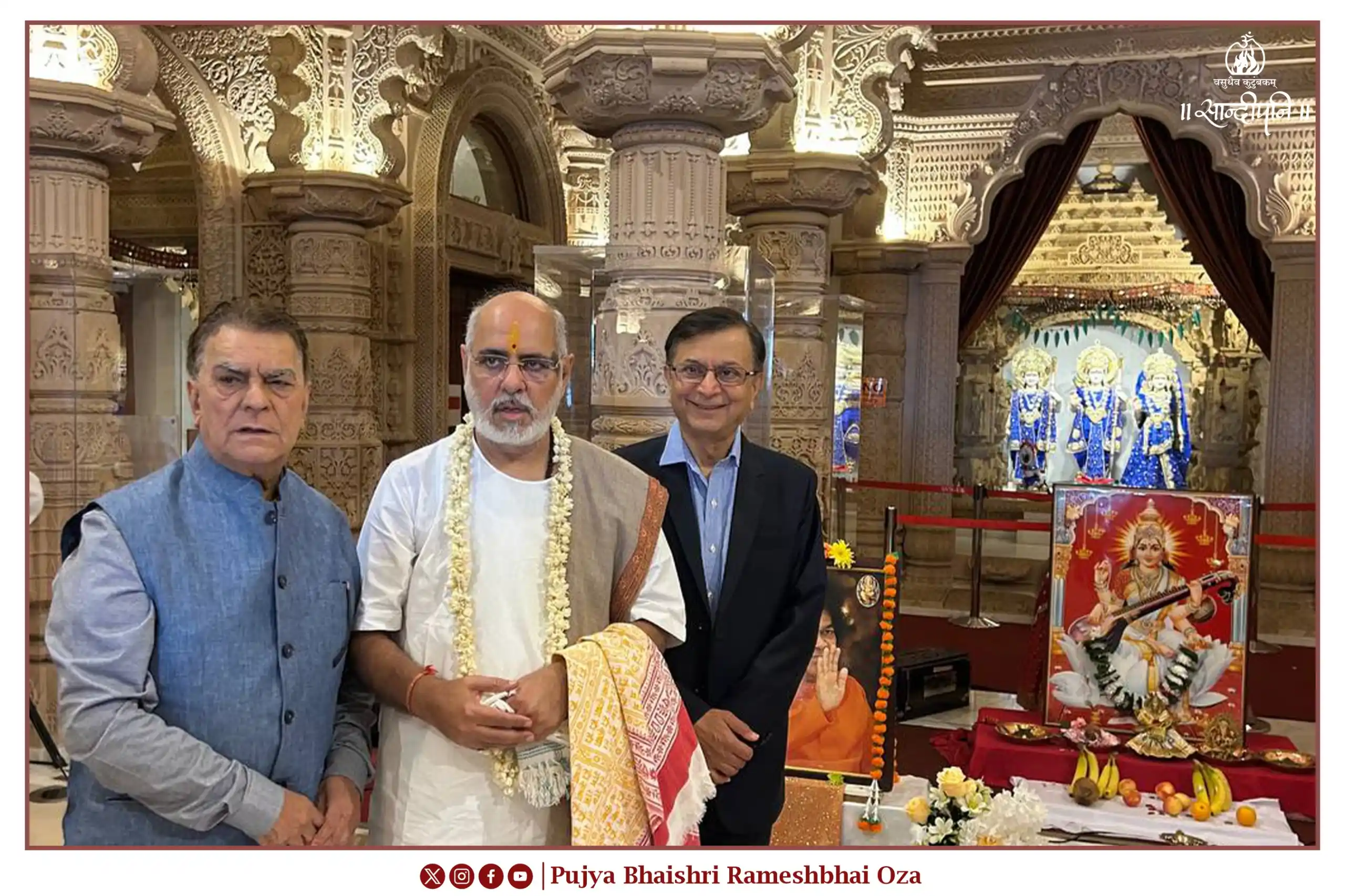 Image from ShriHari Mandir: 🛕Pujya Bhaishri Rameshbhai Oza visits Sanatan Mandir <a class="text-b...