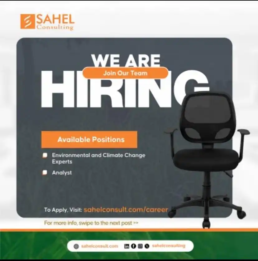 Image from Africa Jobs Gate: We’re expanding our team at Sahel Consulting! We’re currently hiring ...