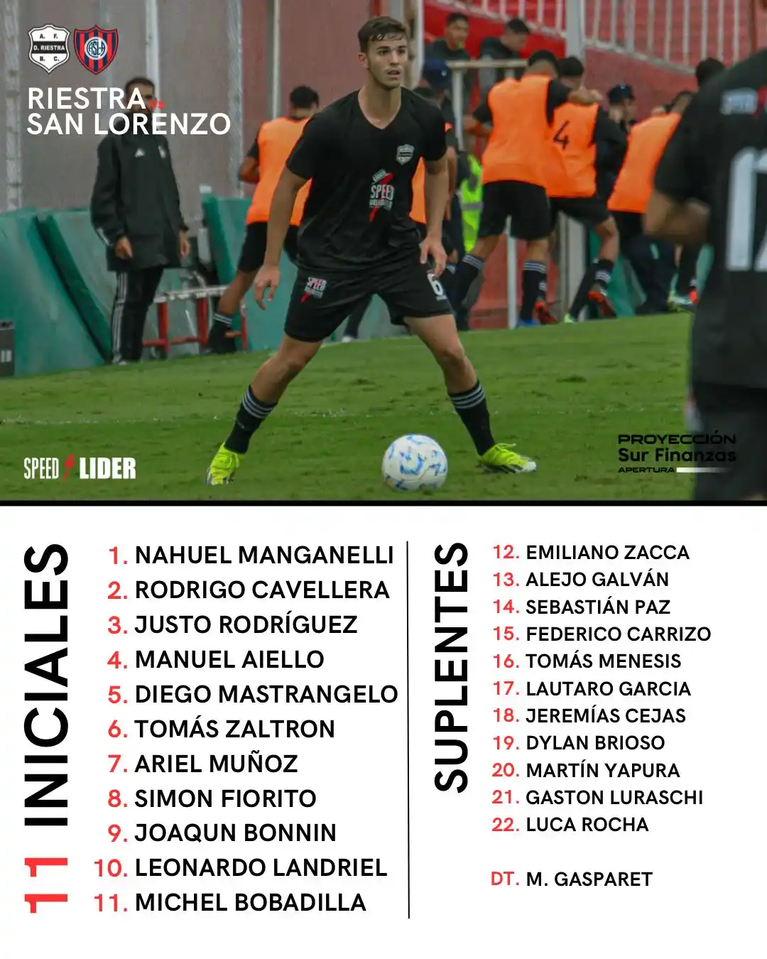 Image from Deportivo Riestra: Esta es la formación de la reserva para enfrentar a San Lorenzo. <a c...
