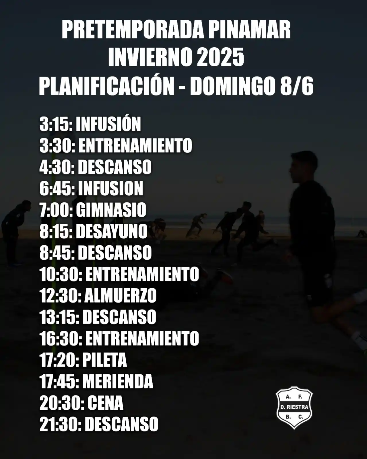 Image from Deportivo Riestra: Esta es la planificación de mañana, domingo 8/6, en la pretemporada de...