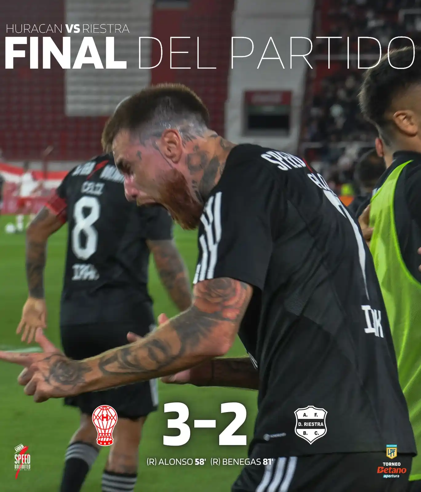 Image from Deportivo Riestra: Final del partido. Deportivo Riestra cayó 3-2 ante Huracán y quedó el...