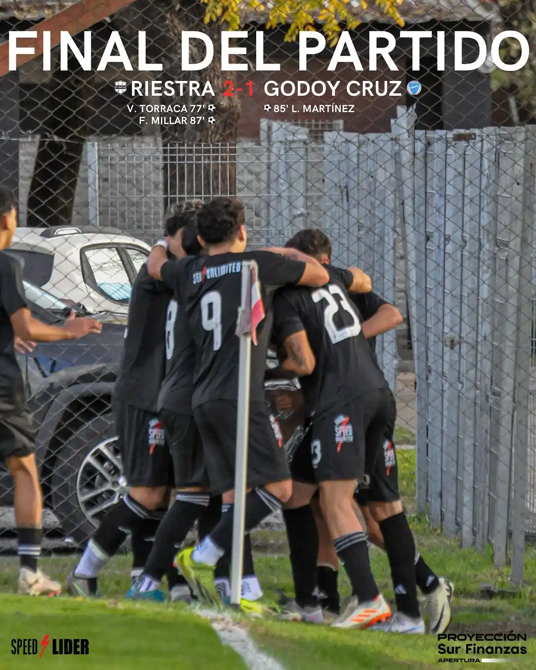 Image from Deportivo Riestra: Final del partido. La reserva de Riestra le ganó 2-1 a su par de Godo...