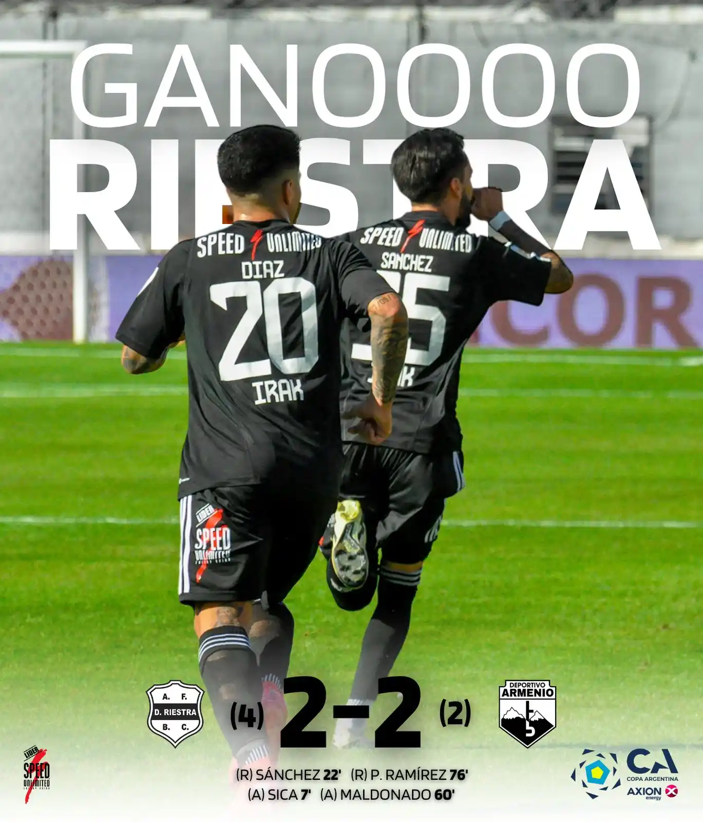 Image from Deportivo Riestra: FINALLL DEL PARTIDO!!! 🖤🤍🖤 DEPORTIVO RIESTRA LE GANÓ POR PENALES A...