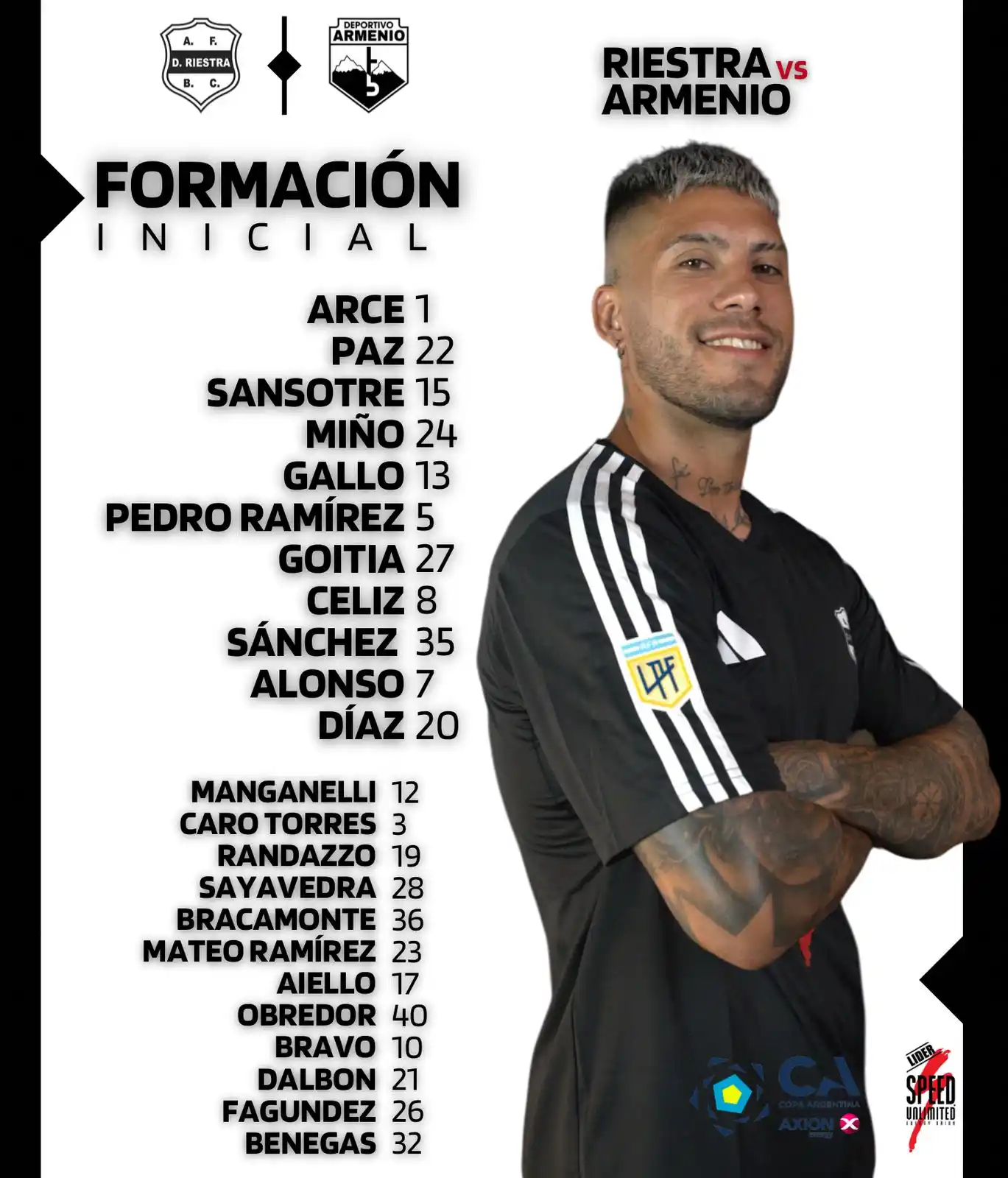 Image from Deportivo Riestra: ππ’π₯π ππππ’π‘ ππ‘πππππ π€π€π€ Estos son los 11 titulares p...