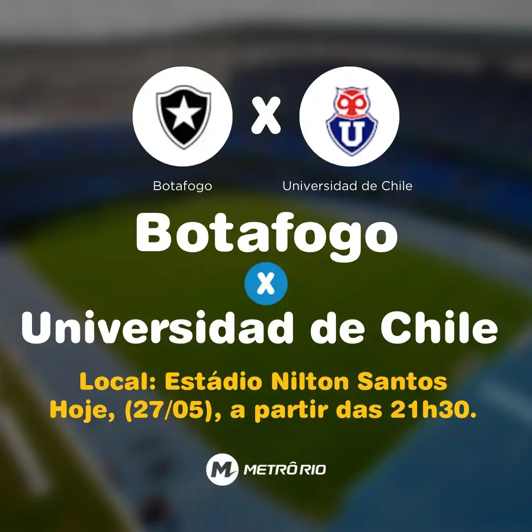Image from MetrôRio: ⚽ Hoje, às 21h30, tem Botafogo x Universidad de Chile no Engenhão pela...