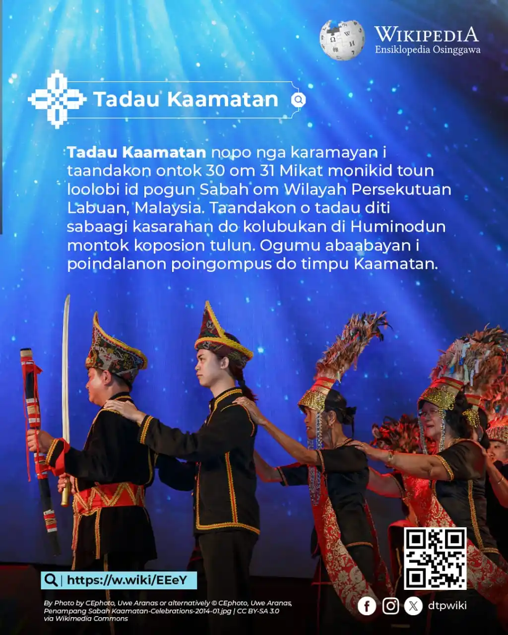 Image from Wikimedia Malaysia - Kumpulan Komuniti Pengguna: Kotobian Tadau Tagayo do Kaamatan🌾 "Kaamatan montok toinsanan'' - it...