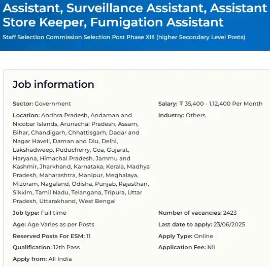 Ex-servicemen Jobs by CGR post