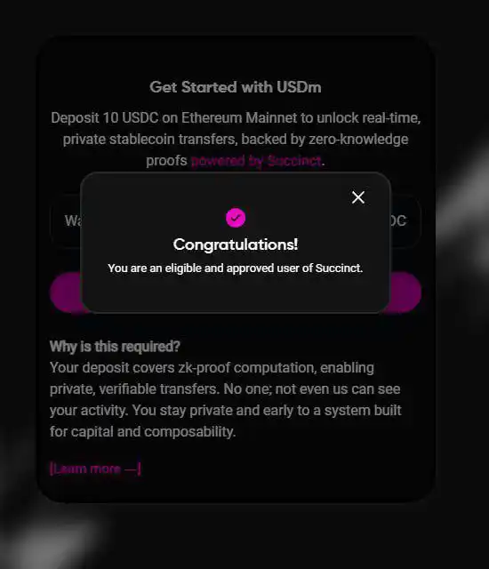 Image from Web 3 Ecosystem ( TESTNETS UPDATE): Retroactive for Succinct Users https://myntusd.com/ ➖ Connect wallet...
