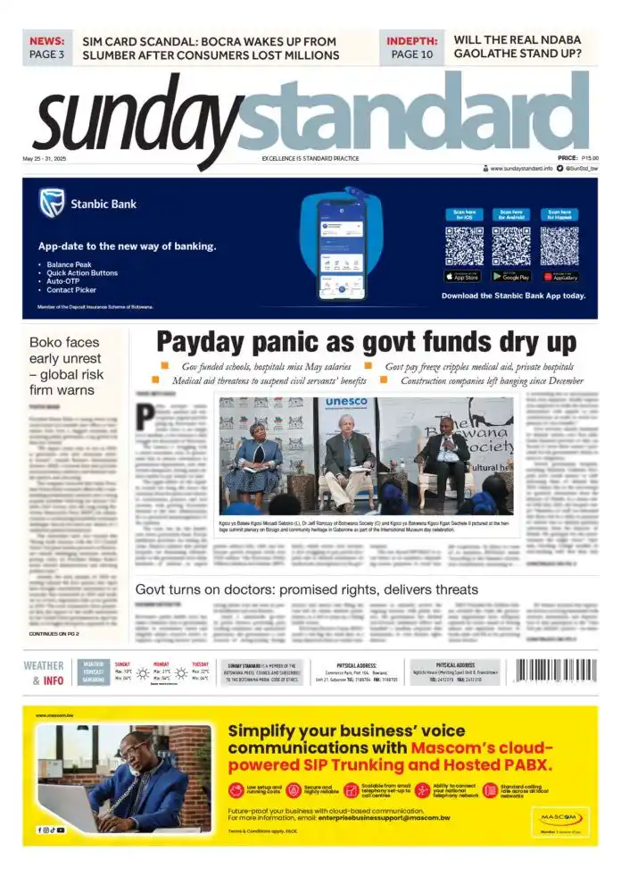 Image from The Hotwire Family of Brands : *SUNDAY STANDARD* *LEAD STORY/S* Payday panic as govt funds dry up G...