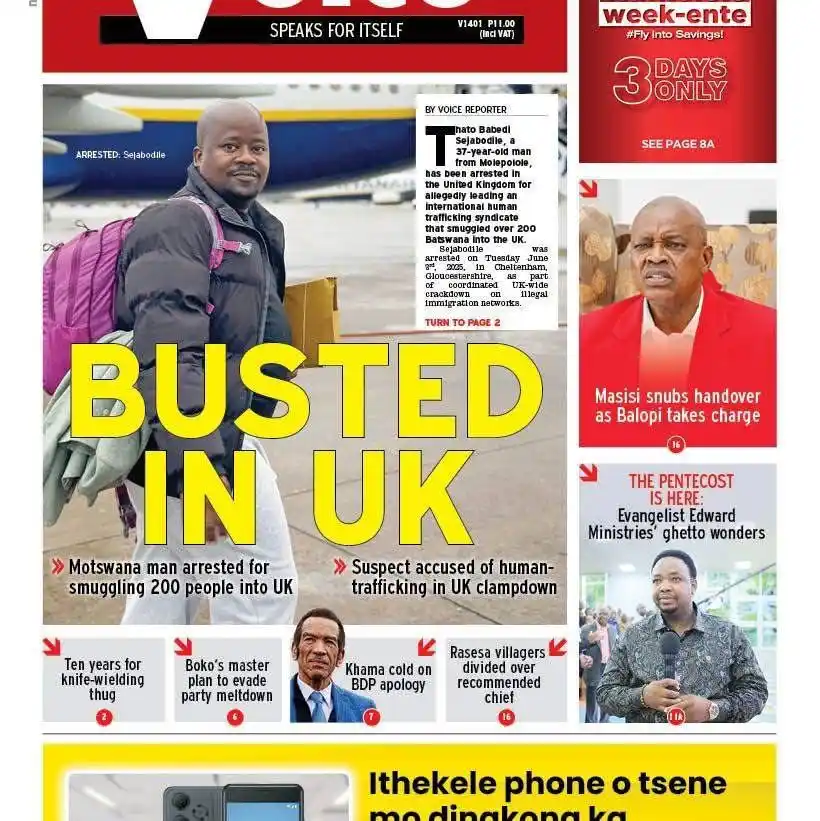 Image from The Hotwire Family of Brands : *THE VOICE* *LEAD STORY/S* Busted in UK – Motswana man arrested for...