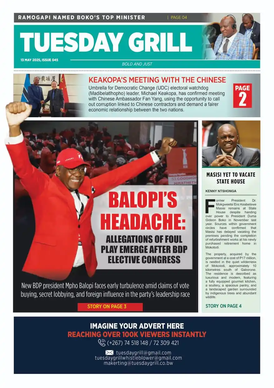 Image from The Hotwire Family of Brands : *TUESDAY GRILL* *LEAD STORY/S* Keakopa’s meeting with the Chinese M...