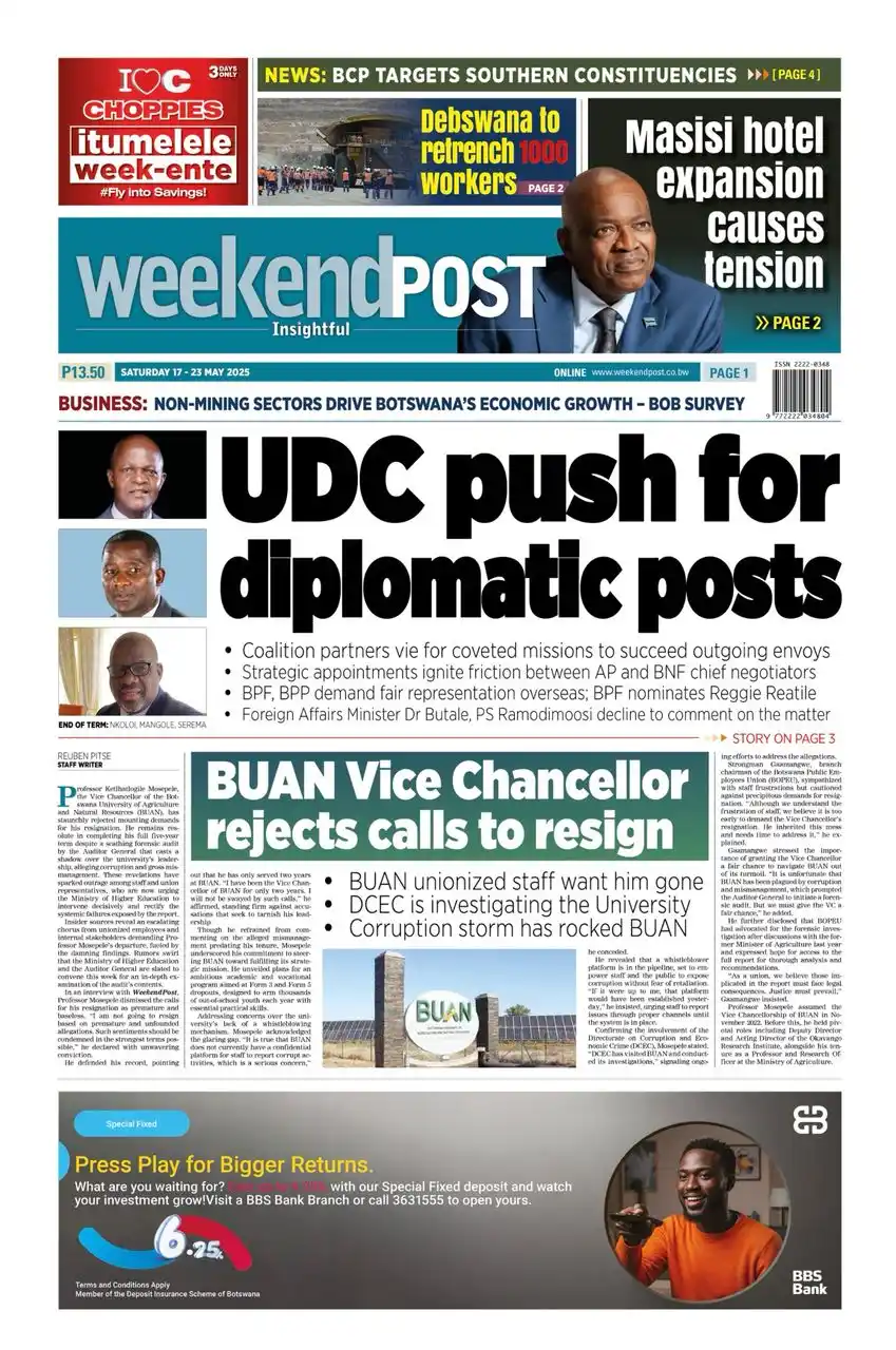 Image from The Hotwire Family of Brands : *WEEKENDPOST*   *LEAD STORY/S*  UDC push for diplomatic posts  BUAN Vi...