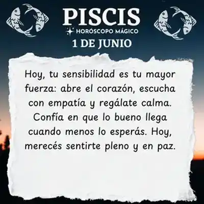 Image from ♓ PISCIS: Tu canal GRATIS en WhatsApp: ♓ *Piscis*, hoy Domingo 1 de Junio, ¡Hoy es el día para dar rienda sue...