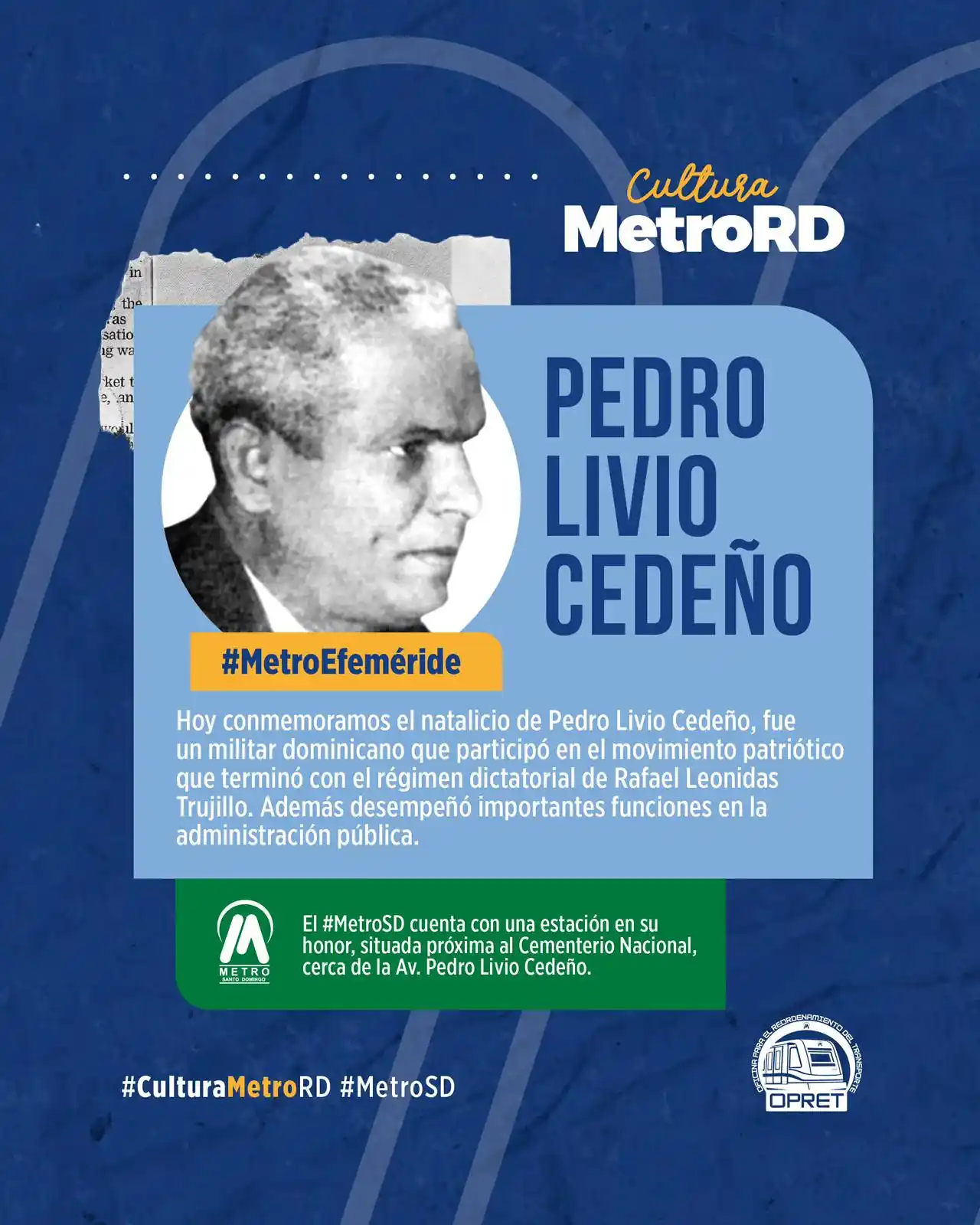 Image from Metro de Santo Domingo: Hoy honramos la memoria de Pedro Livio Cedeño, considerado como un hér...