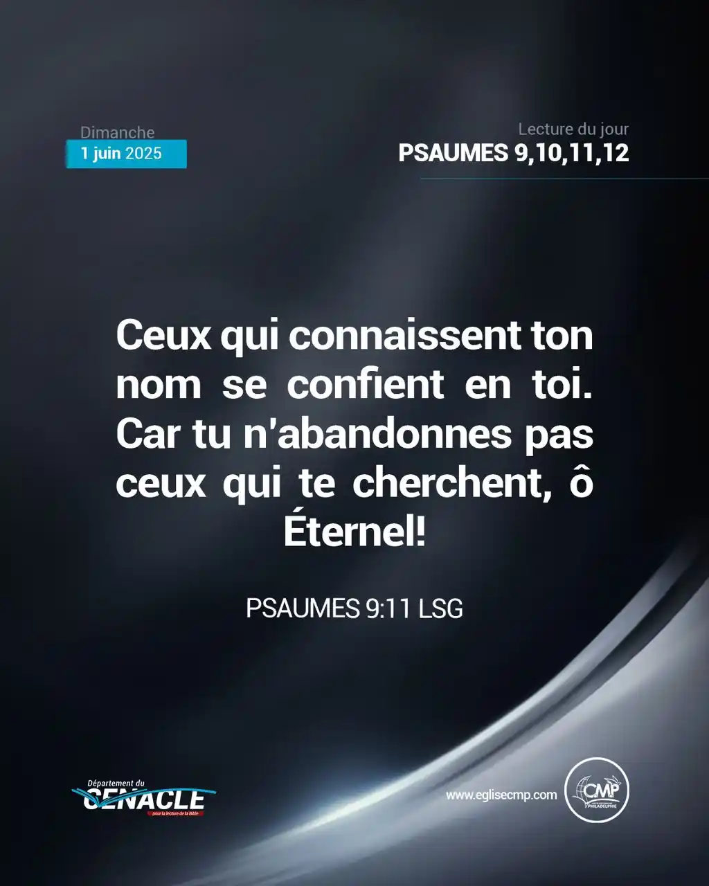 Image from Centre Missionnaire Philadelphie: 🄻🄴🄲🅃🅄🅁🄴 🄳🅄 🄹🄾🅄🅁 Dimanche 01 juin 2025 Psaumes 9,10,11,12 ...