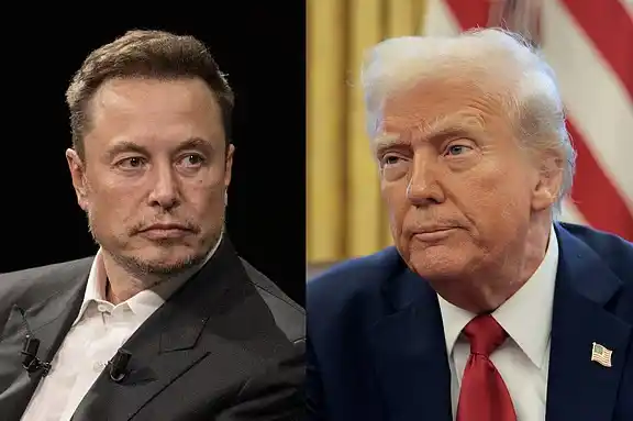 Image from NDTV Profit: *TRUMP-ELON SPAT* Trump warns Musk not to back democrats as Vance aim...