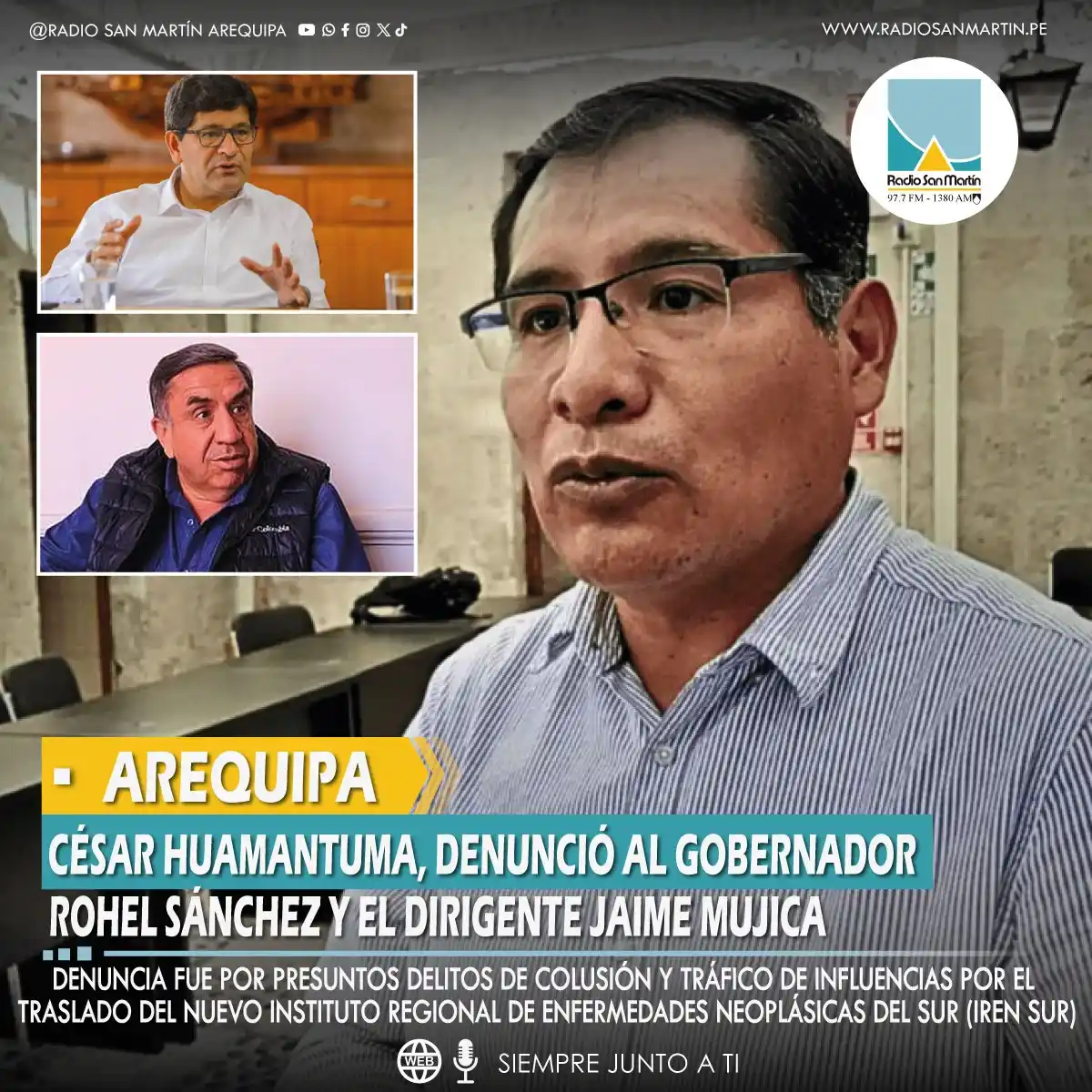 Image from Radio San Martín 97.7 FM - 1380 AM: Arequipa || El consejero regional por Arequipa, César Huamantuma, pres...