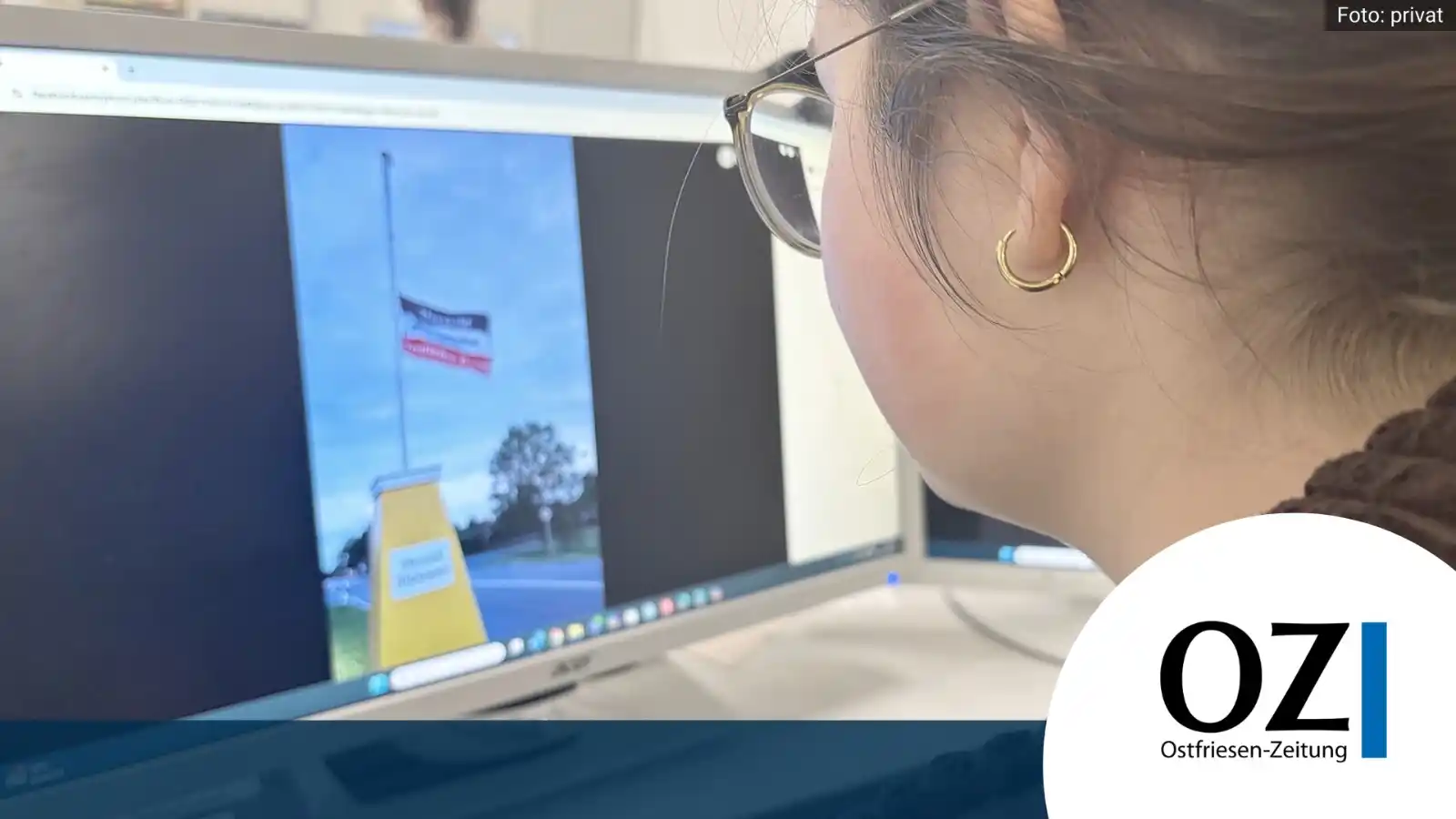 Image from Ostfriesen-Zeitung: Polizei ermittelt: Empörung über Reichsfahne am Ortseingang von Bunde ...