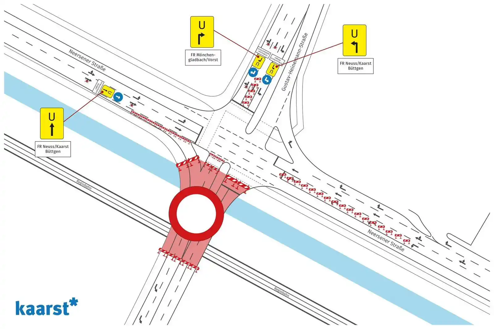 Image from Stadt Kaarst: S28: Reminder - Sperrung des Bahnübergangs Gustav-Heinemann-Straße 🚆...