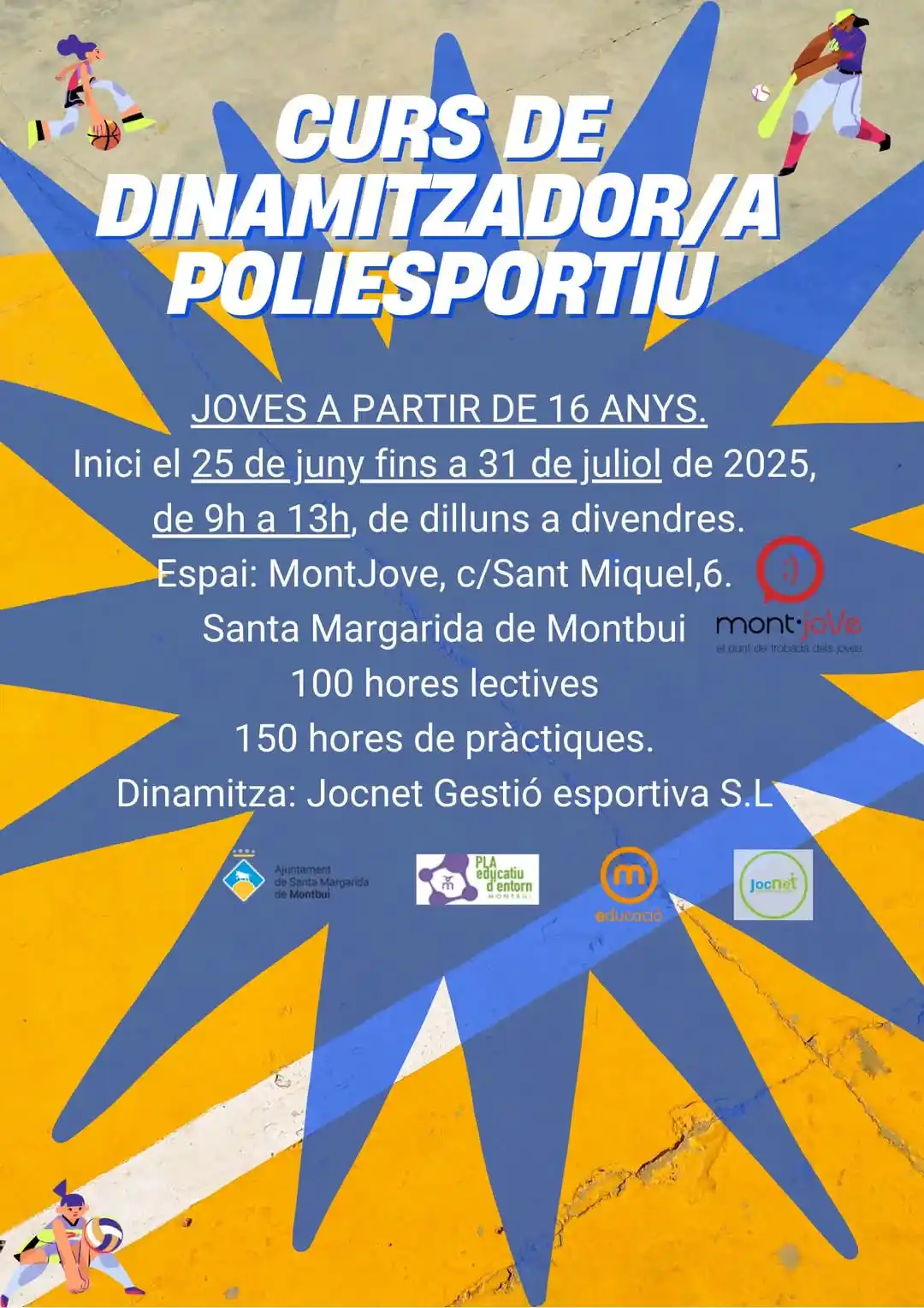 Image from Ajuntament Santa Margarida de Montbui: FORMACIÓ/JOVENTUT | Curs de Monitoratge Poliesportiu 🌟 Atenció joves...