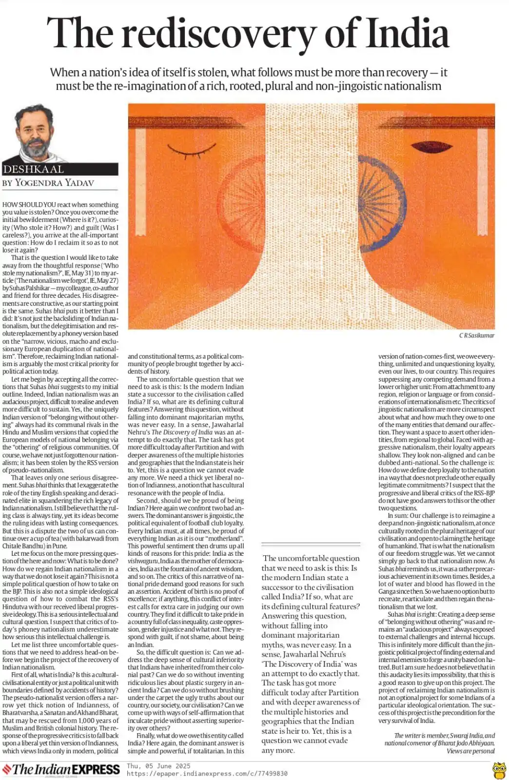 Image from Yogendra Yadav: We need to re-articulate Indian nationalism, a nationalism that is dee...