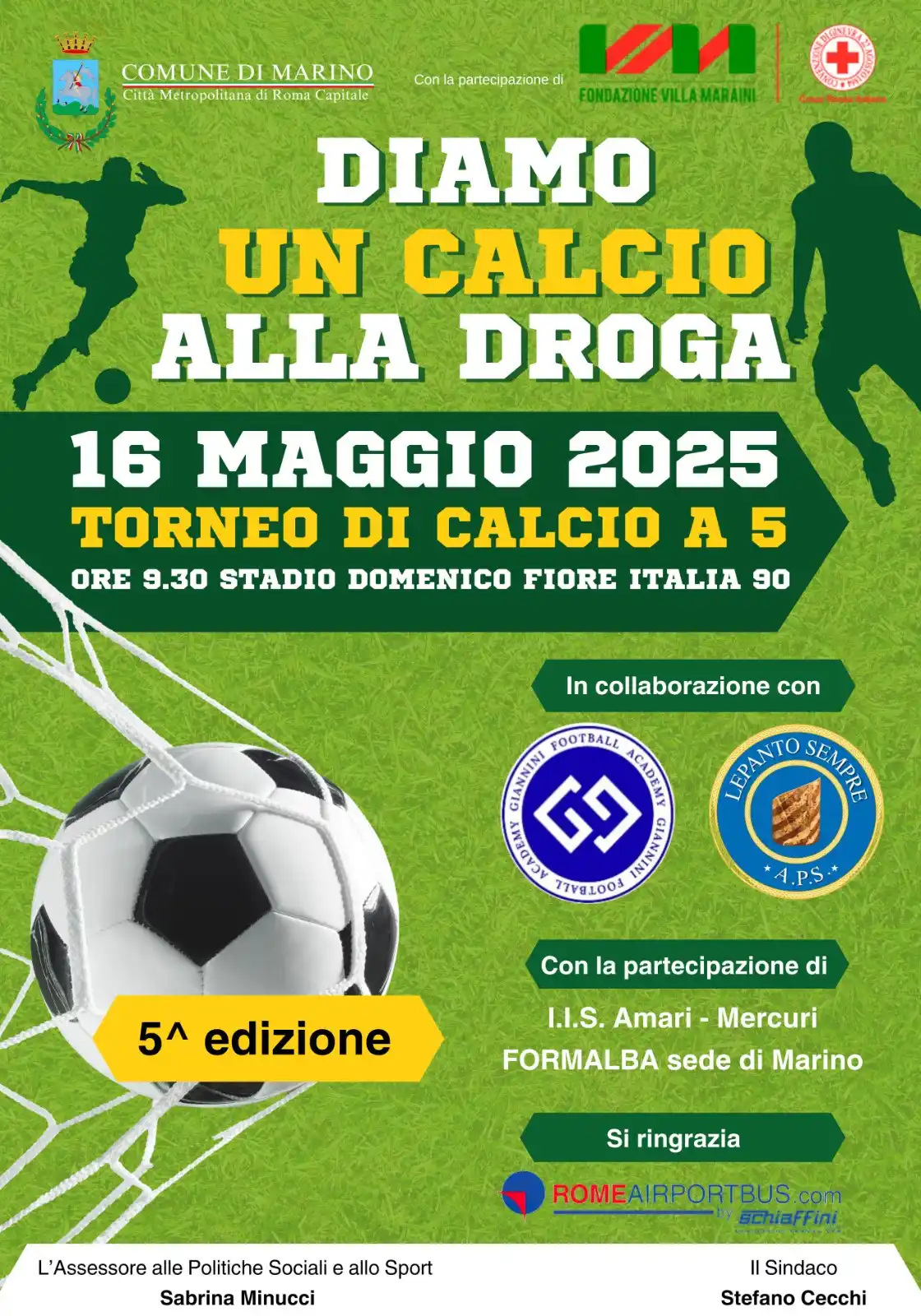 Image from Comune di Marino: Diamo un calcio alla droga V edizione del torneo di calcio a 5 Anche ...