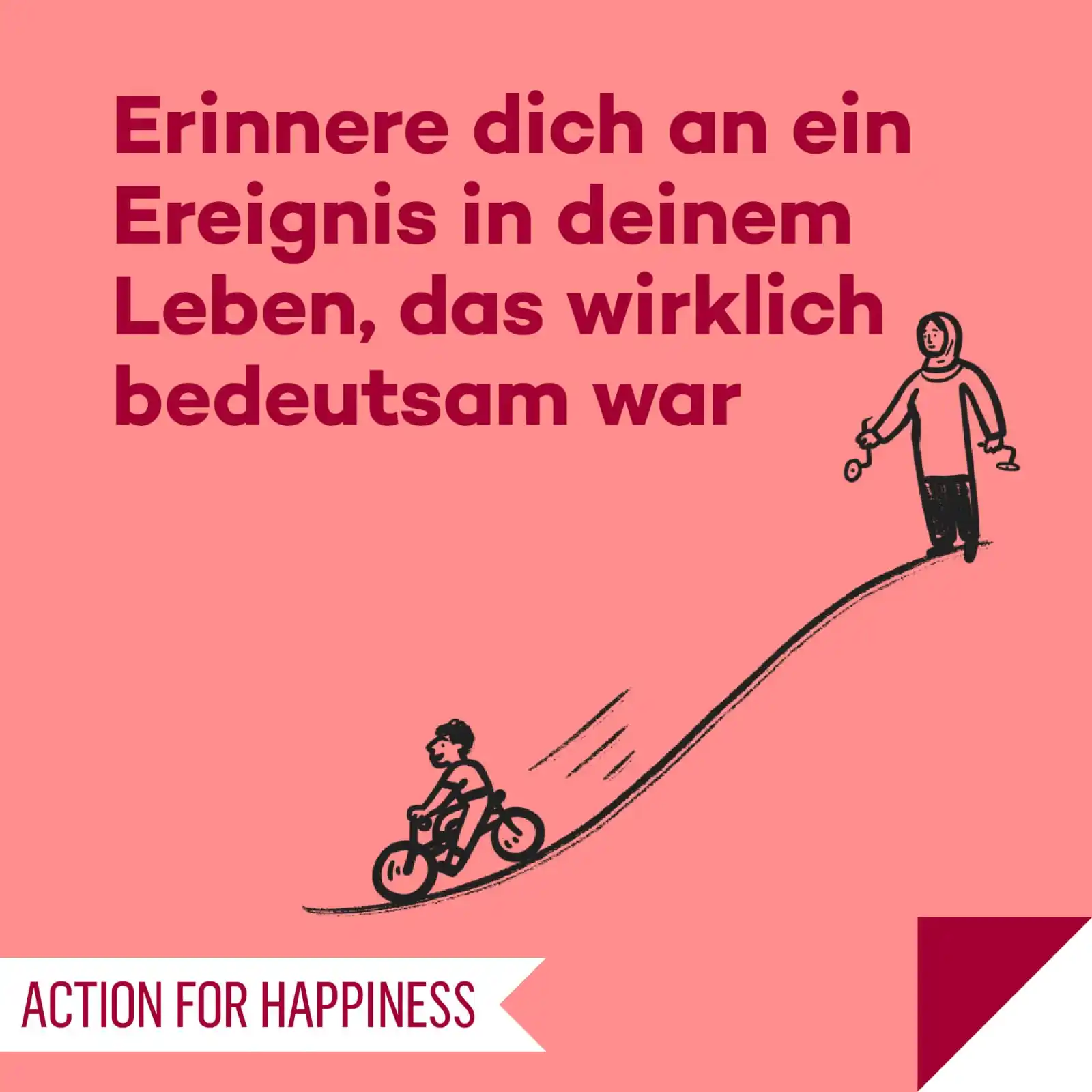 Image from Action for Happiness DE: 👥 SINNVOLLER MAI, Tag 26 🌍 Erinnere dich an ein Ereignis in deinem L...