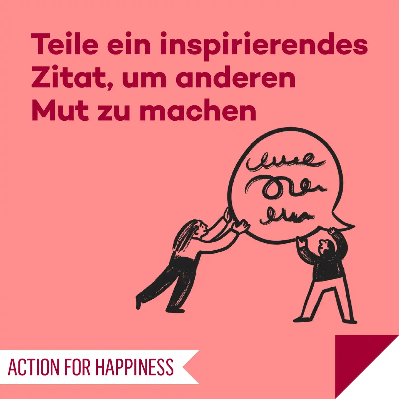 Image from Action for Happiness DE: 👥 SINNVOLLER MAI, Tag 30 🌍 Teile ein inspirierendes Zitat, um andere...