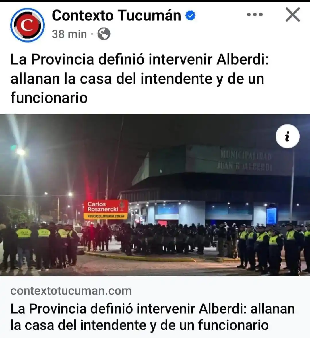 Image from APOYO AL PRESIDENTE - 🦁Leones Por La Libertad Tucumán Noticias 💜🤍💜🤍🇦🇷: Juan B. Alberdi Último momento...