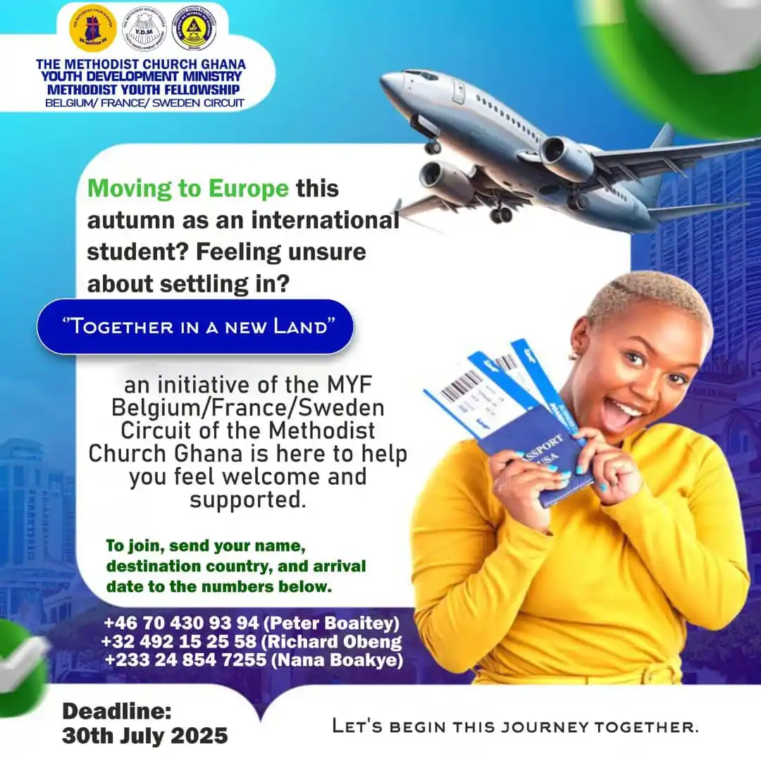 Image from THE METHODIST CHURCH GHANA: The MYF Belgium/France/Sweden Circuit is here for you. Connect with us...