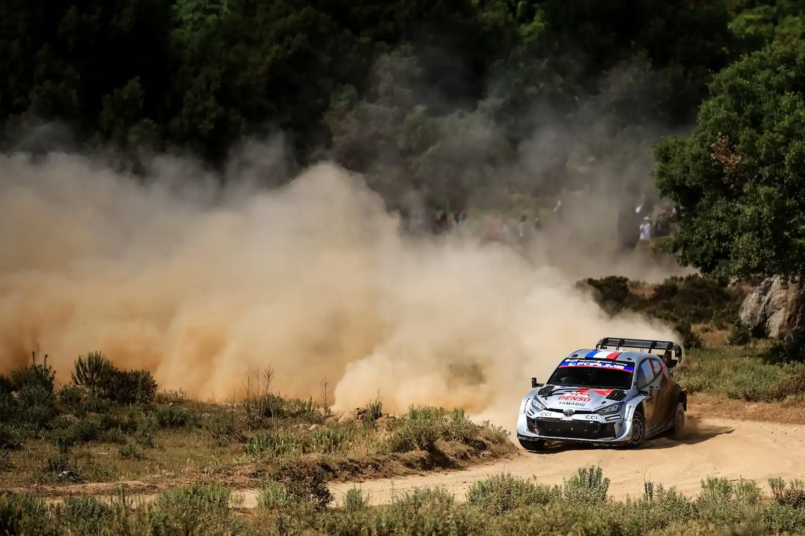 Image from FIA World Rally Championship: Times for SS14 ⏱️  1️⃣ Rovanperä 11:58.7 2️⃣ Ogier +0.6 3️⃣ Tänak +4.7...