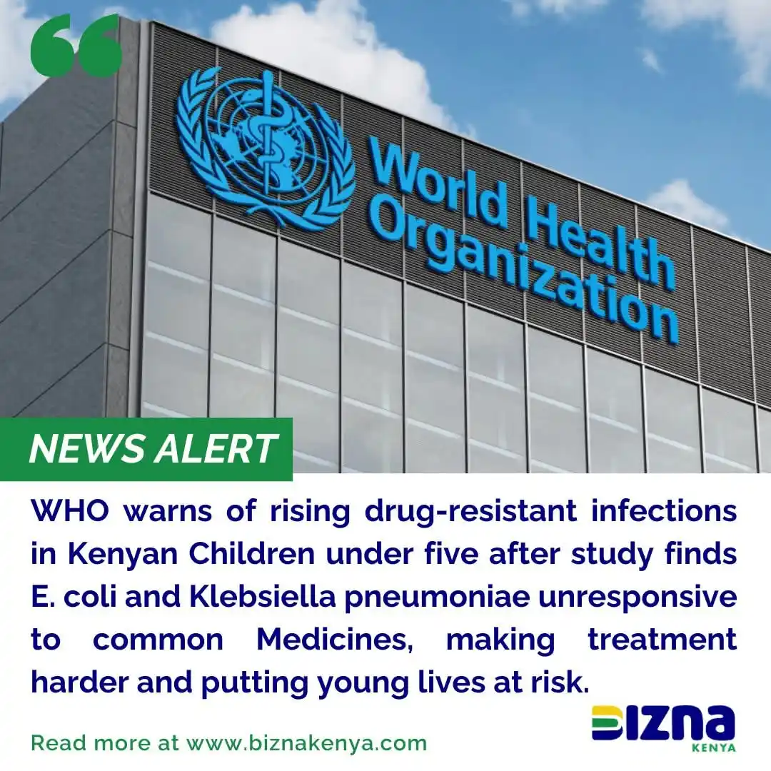 Image from Bizna: WHO warns of rising drug‑resistant infections in Kenyan Children under...
