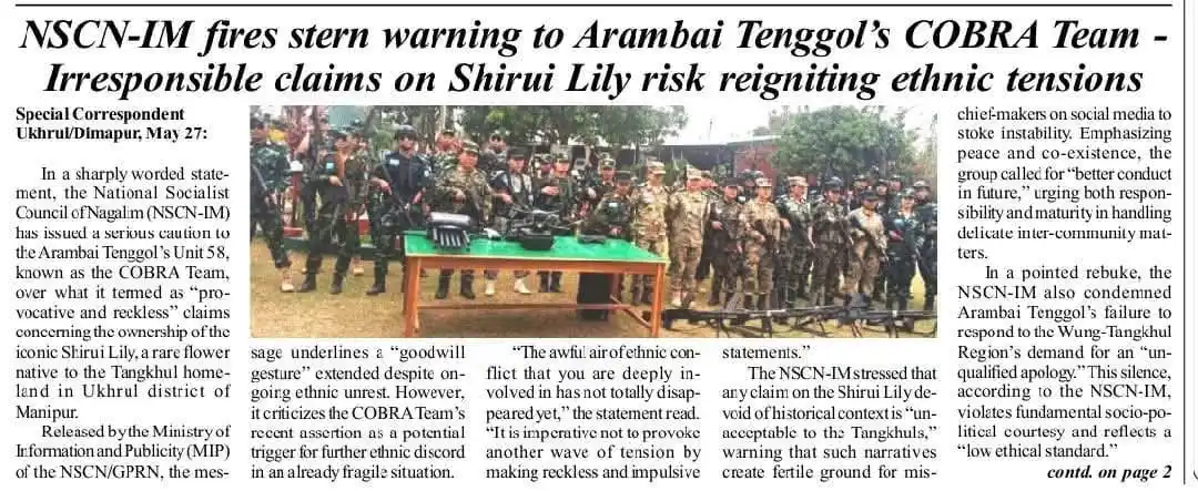 Image from πππππππ ππππππ: But NSCN-IM can give NOC for Zeilad Wildlife Sanctuary in Zeliangrong ...
