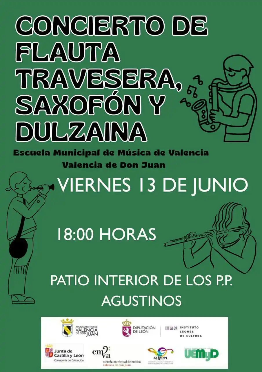 Image from Ayuntamiento Valencia De Don Juan: 🎶 Concierto de Flauta Travesera, Saxofón y Dulzaina. 📅 Viernes 13 d...