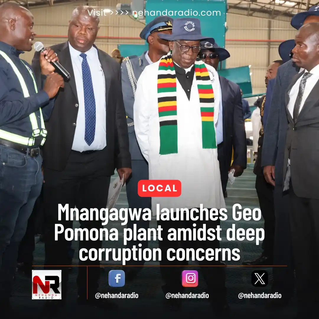 Image from Nehanda Radio: HARARE - President Emmerson Mnangagwa on Thursday commissioned the Geo...