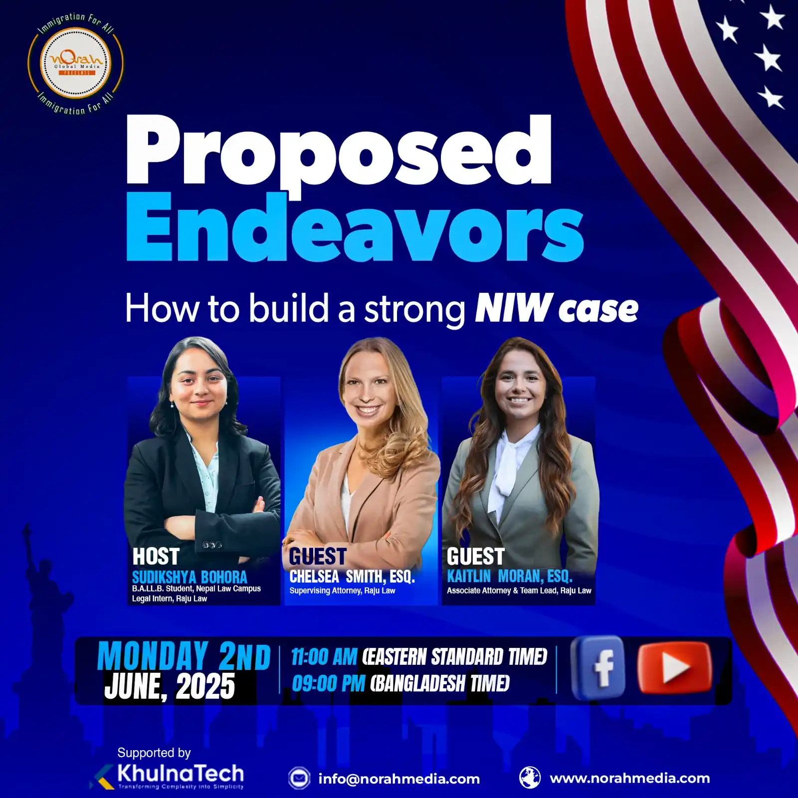 Image from Attorney Raju Mahajan & Associates: Proposed Endeavors: How to Build a Strong NIW Case 🇺🇸 Join us for a ...
