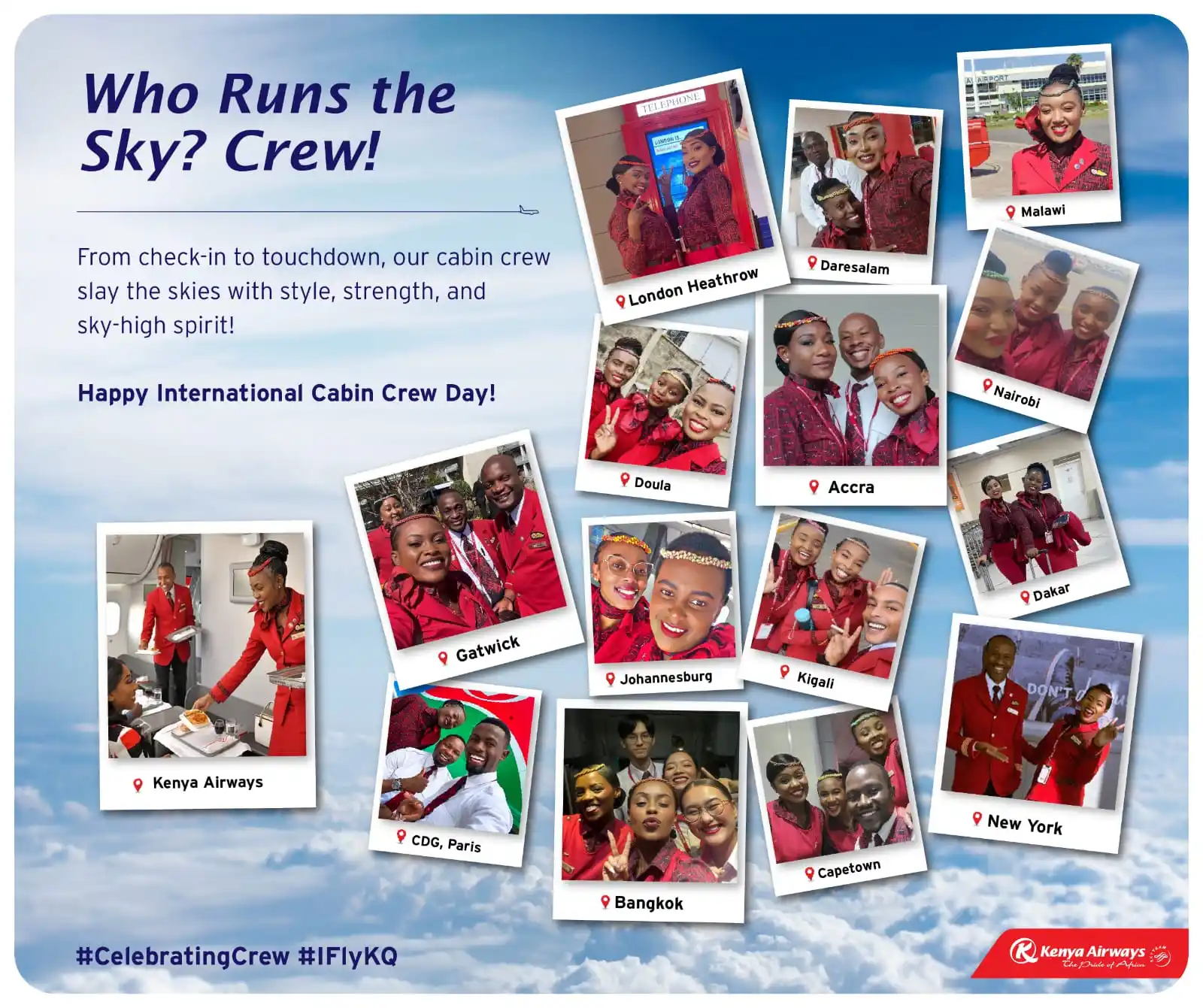 Image from Kenya Airways Newsroom: Still reminiscing on the smiles, the style, and the spirit of our crew...