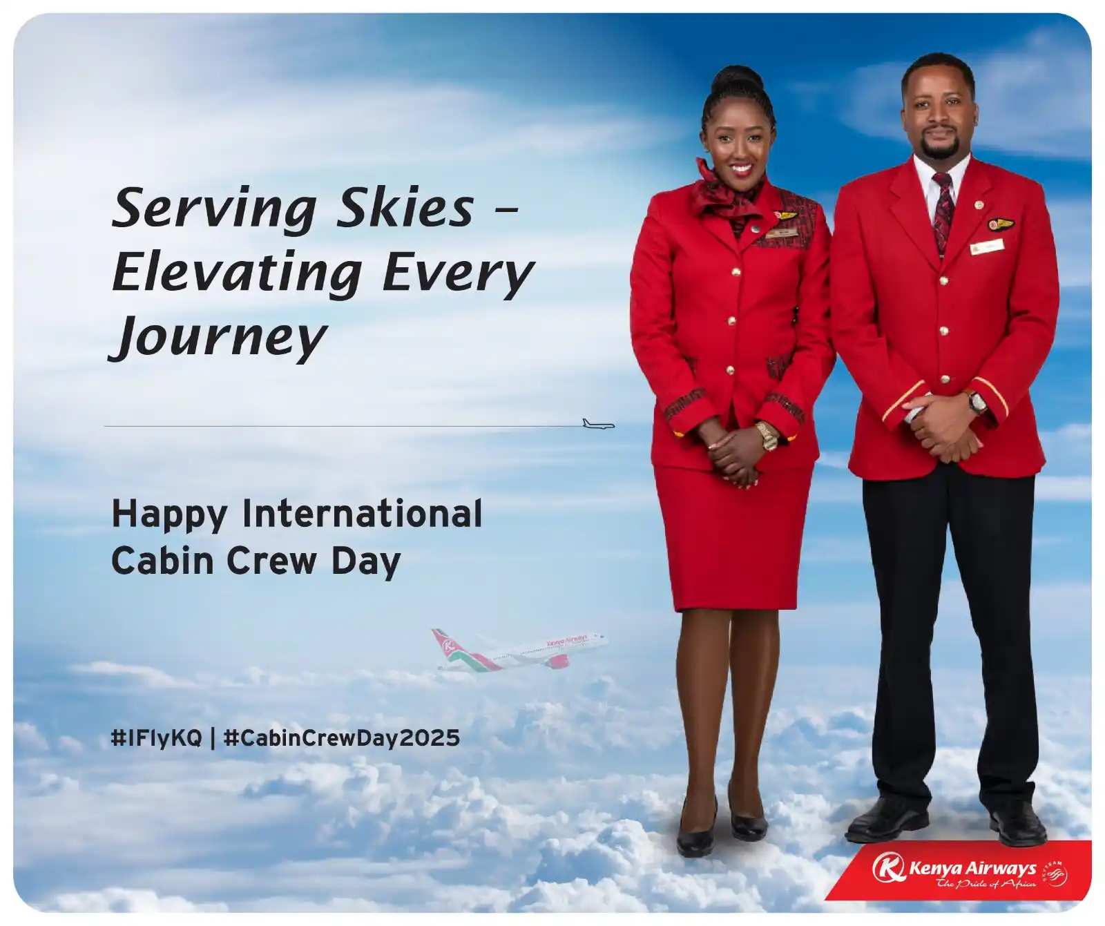 Image from Kenya Airways Newsroom: Today, we celebrate our cabin crew, the heart of our operations and th...