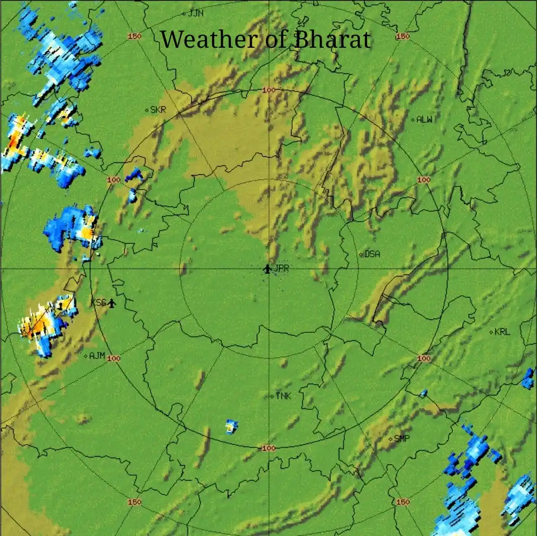 Image from Weather Of Bharat: A squall line of thunderstorms is developed over Churu, Nagaur, Ajmer ...