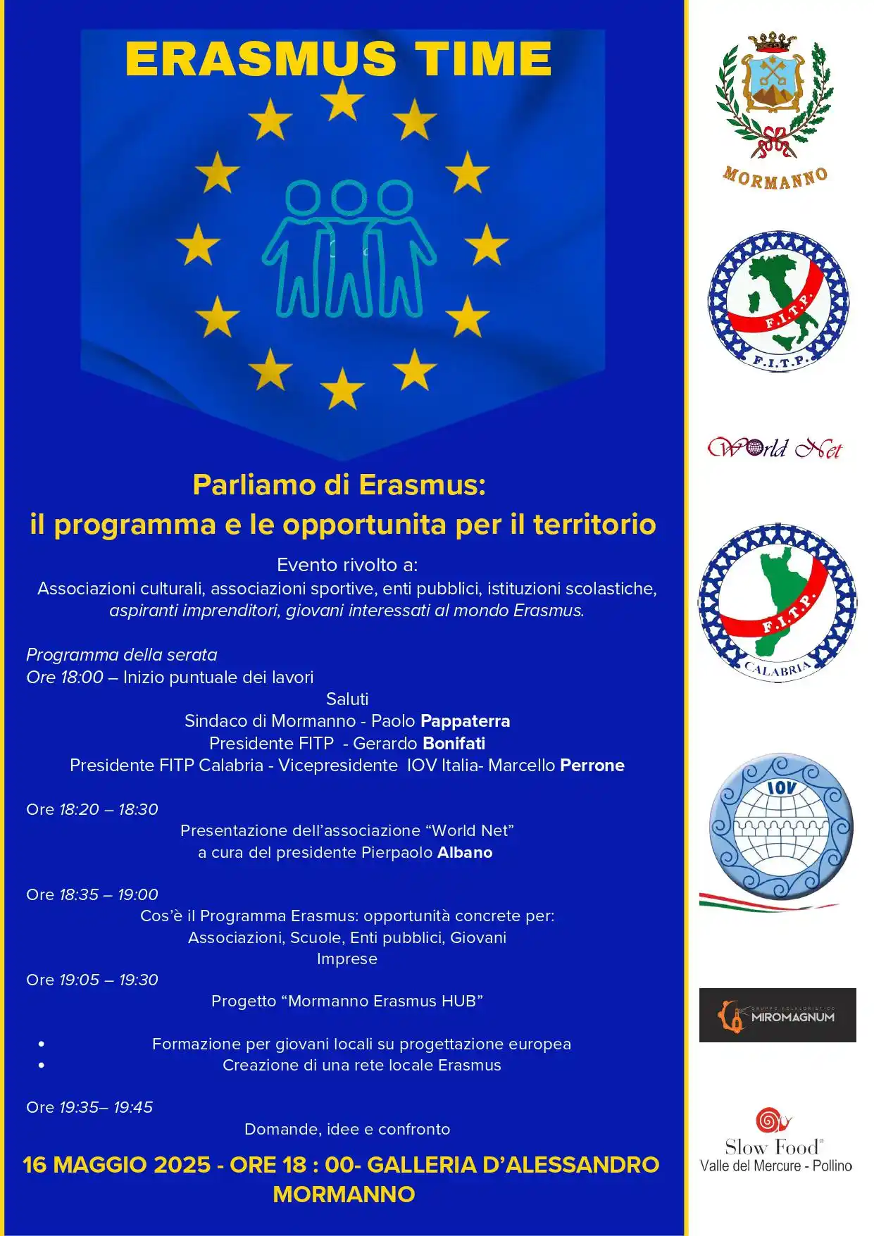 Image from Comune di Mormanno: 🔔 ERASMUS TIME 🇪🇺 Oggi alle 18:00 nel Centro Visita del Parco del ...