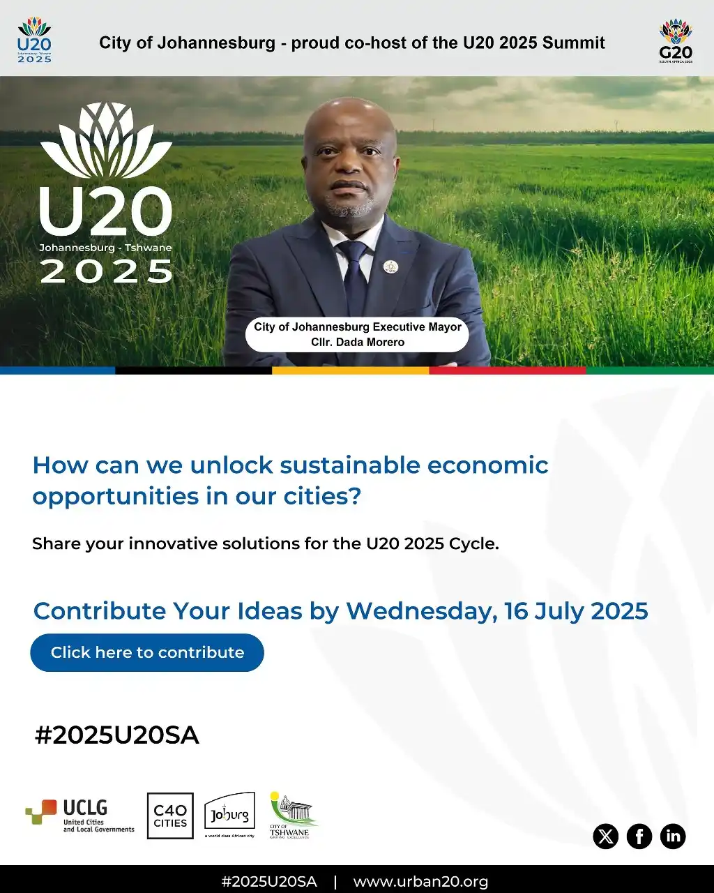 Image from City Of Joburg: 💡 Got smart ideas to boost city economies? 🌍 Share them with global...