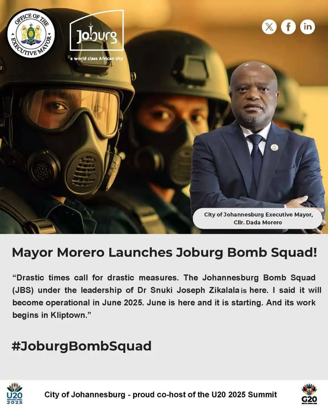 Image from City Of Joburg: ICYMI - The Executive Mayor of Johannesburg, Cllr Dada Morero, launche...