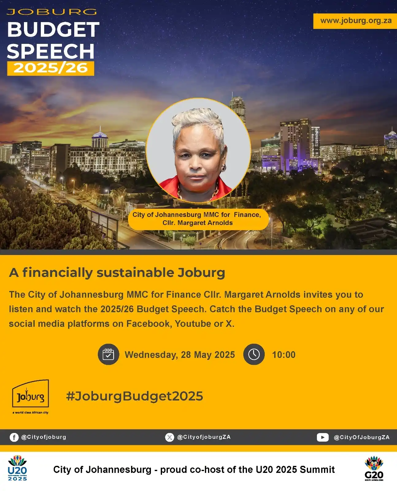 Image from City Of Joburg: 📅 SAVE THE DATE Join us on Wednesday, 28 May 2025, as the City of Jo...