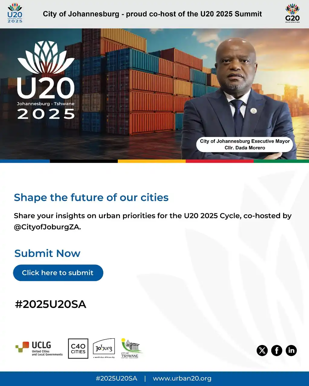 Image from City Of Joburg: 🧠 Share your ideas for the future of cities Submit your input for U2...