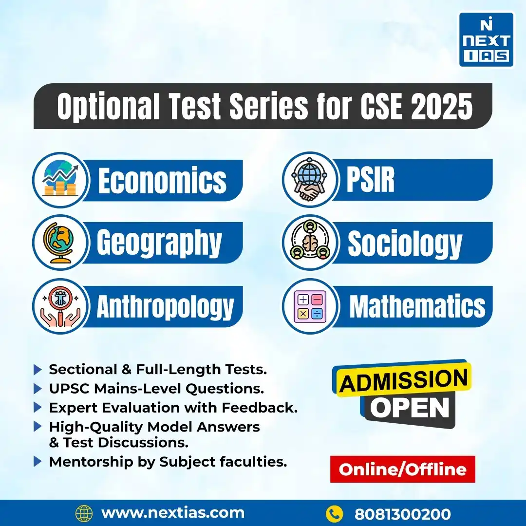 Image from PCS by NEXT IAS: *🎯 Target CSE 2025 with Confidence!* Join the NEXT IAS Optional Test...