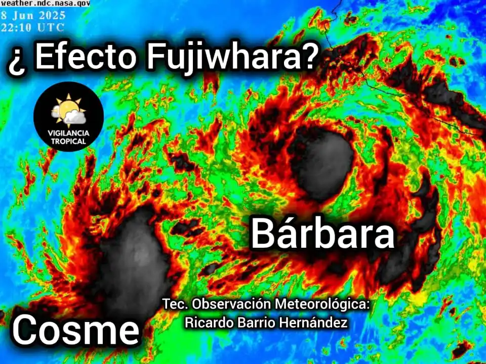 Image from Vigilancia Tropical ✅: [🌀TRÓPICO 6:30PM⏰]: Las Tormentas Tropicales Cosme y Bárbara🌀con pos...