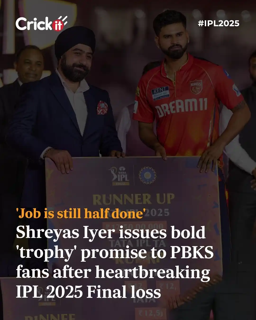 Image from Hindustan Times: *CrickIt* | A second IPL final loss for Shreyas Iyer, whose golden tou...